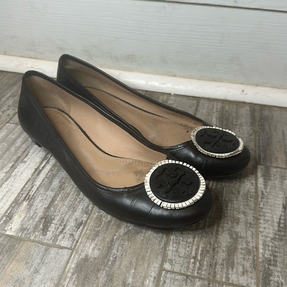 Tory Birch Miller Fringe Ballet Flat Black and White Size 8 - Picture 1 of 6